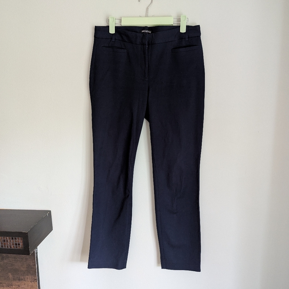 J.Crew Mercantile Women's 6S Short Pants Back Seam Stretch Navy Blue Career 206